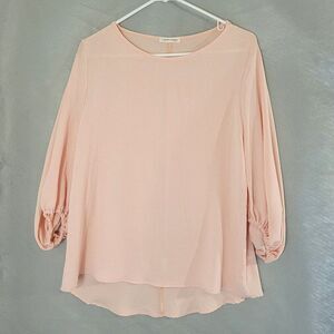 Carole Christian Tunic Blouse Womens L High Low Hem Boat Neck Barbiecore